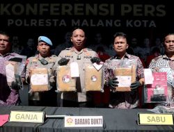 Polresta Malang Kota Kembali Berhasil Gagalkan Peredaran Narkoba Lima Tersangka Diamankan