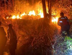 Sinergitas Polisi dan TNI Bersama Masyarakat Berhasil Padamkan Kebakaran Lahan di Magetan_1