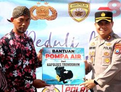 Kemarau Panjang Polres Trenggalek Serahkan Bantuan Sumur Bor Kepada Warga Dermosari