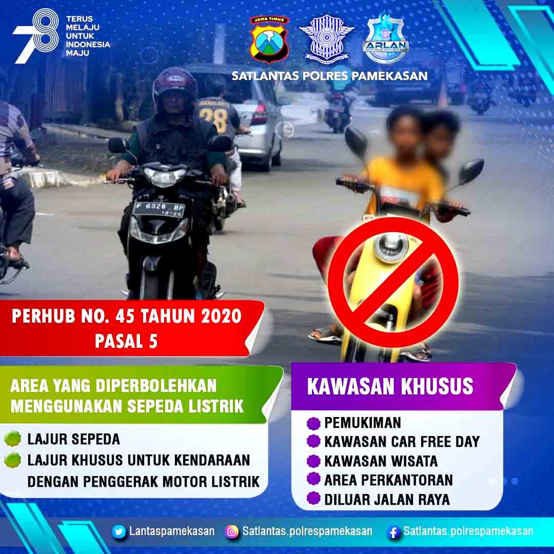 Polres Pamekasan Sosialisasikan Larangan Sepeda Listrik Digunakan di Jalan Raya_2