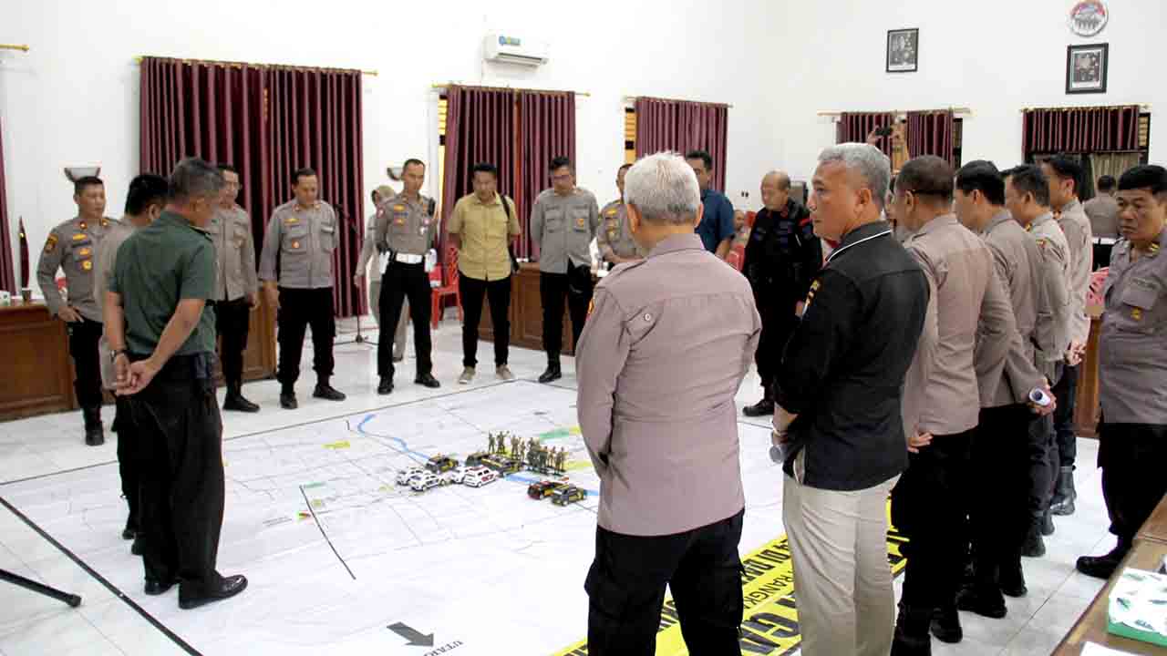 Jelang Pemilu 2024 Polres Kediri Kota Gelar Tactical Floor Game 2