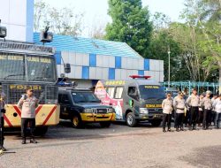 Jelang Pemilu Tahun 2024, Polres Musi Banyuasin Menggelar Simulasi Sispam Kota