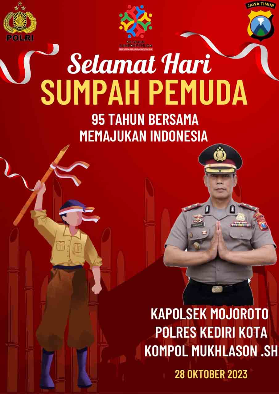 Kapolsek Mojoroto Berserta Staf dan Bhayangkari Mengucapkan Selamat Peringatan Hari Sumpah Pemuda Ke-95_2