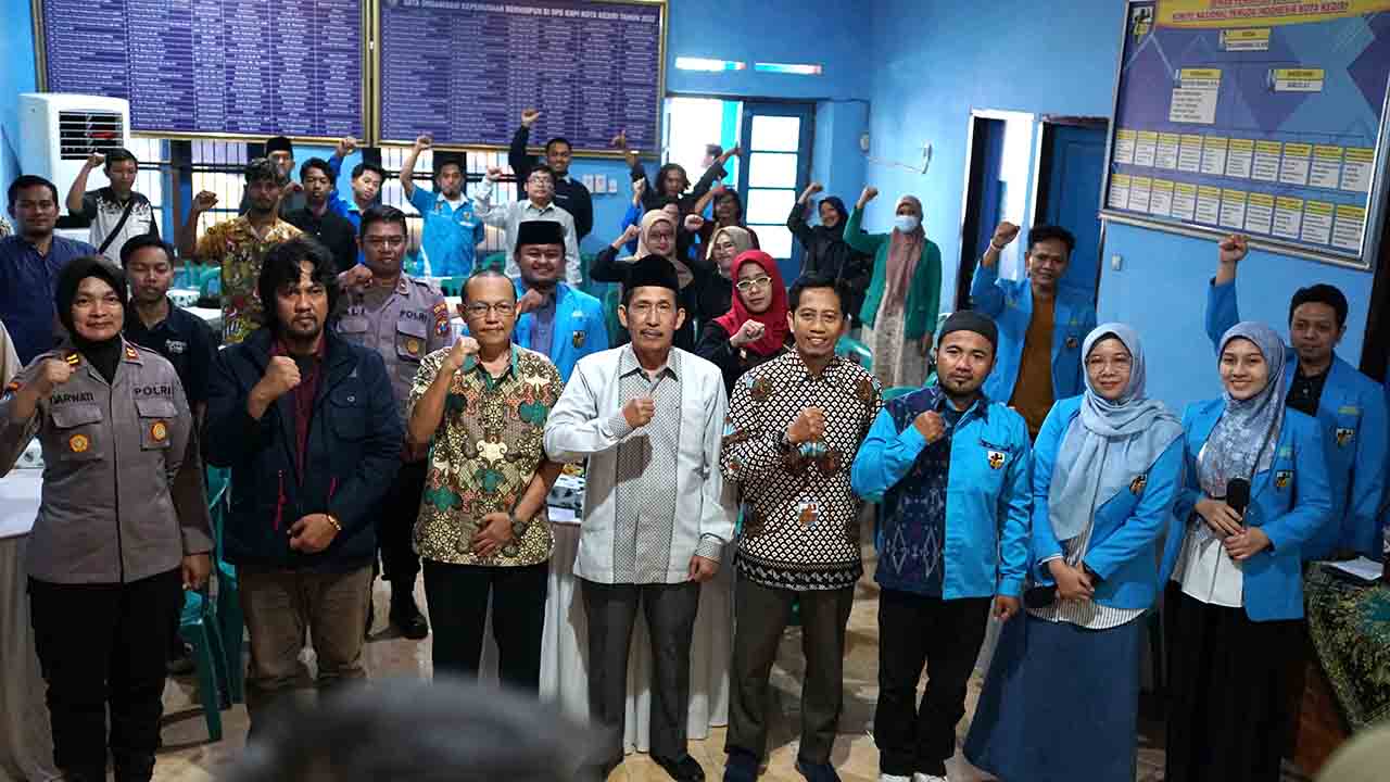 Memasuki Tahapan Pemilu 2024 Polres Kediri Kota Bersama KNPI Ajak Kaum Melenial Bijak Bermedsos
