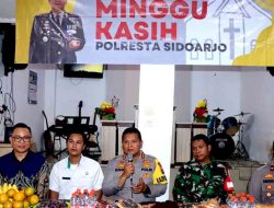 Minggu Kasih Polresta Sidoarjo, Ngobrol Kamtibmas Bersama Umat Nasrani