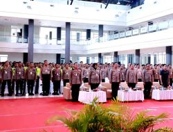 Polres Kediri menggelar latihan pra operasi (Latpraops) Mantap Brata Semeru di Gedung Convention Hall Simpang Lima Gumul Kecamatan Ngasem, pada Kamis (12/10/2023).