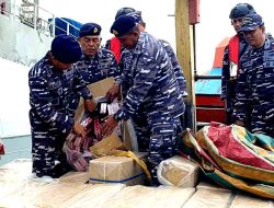 350 Dus Rokok Tanpa Cukai Berhasil Digagalkan Lanal Lhokseumawe di Perairan Aceh Utara