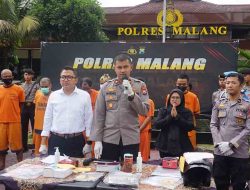 Dua Pekan, Polres Malang Berhasil Ungkap 18 Kasus Pencurian dan Amankan 10 Tersangka