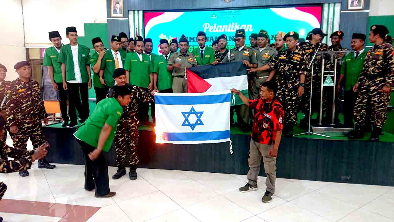 Pelantikan Pengurus Pac Ansor Babat Diwaarnai Aksi Bela Palestina