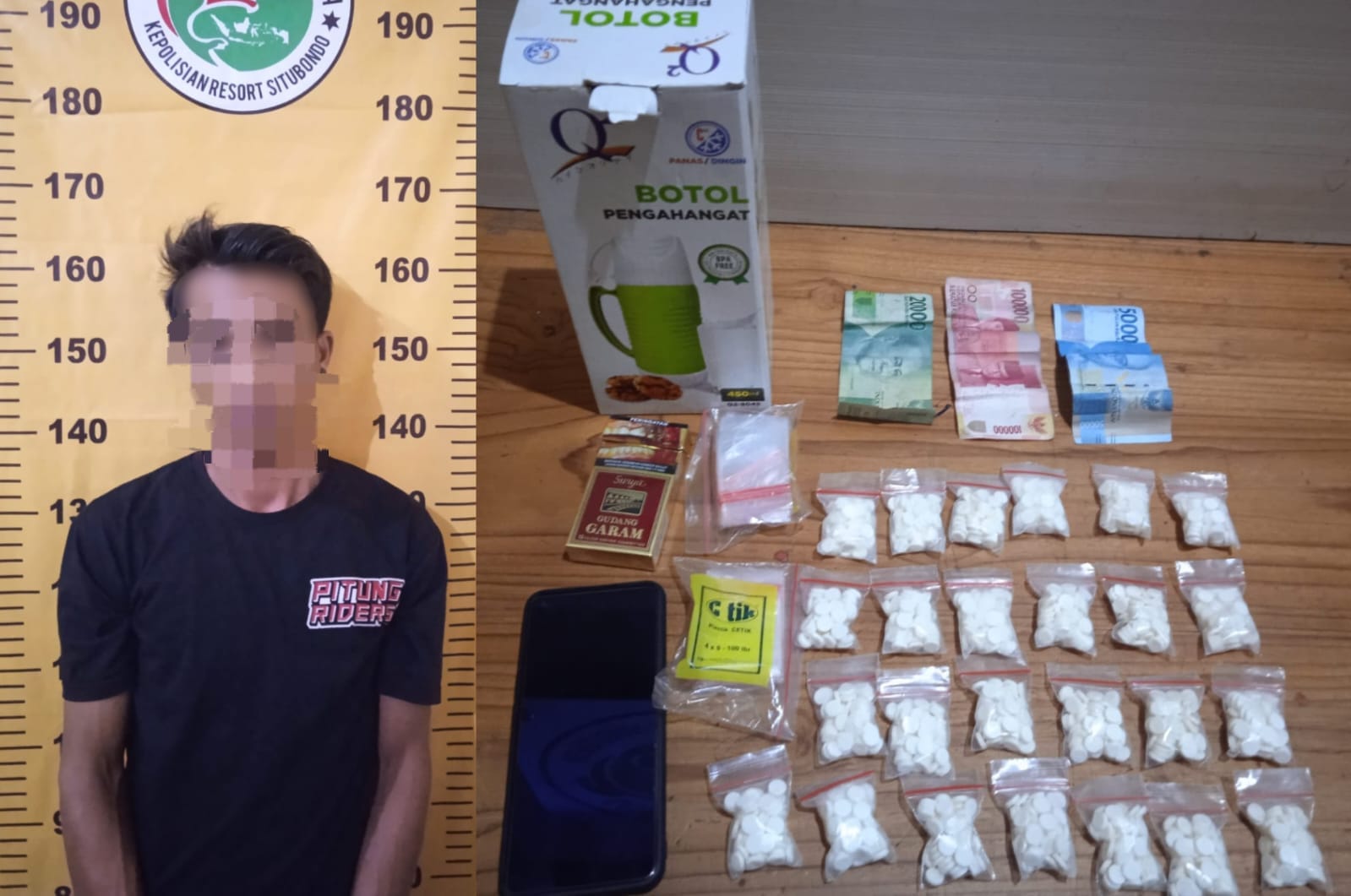 Polisi berhasil amankan tersangka pengedar okerbaya di situbondo ribuan pil trex disita