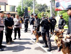 Polres Kediri Kota Siagakan Personel Dan Anjing Pelacak Jelang Nataru