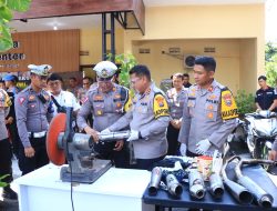 Polres Ngawi Musnahkan 176 Knalpot Brong Jelang Pergantian Tahun