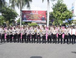 Kapolres Kediri Kota Pimpin Upacara Korp Raport Kenaikan Pangkat 57 Anggota Periode 1 Januari 2024.