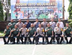Tingkatkan Sinergitas dan Soliditas TNI-Polri, Kapolres Mojokerto Kota Silaturahmi ke Kodim 0815