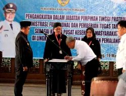Bupati Pemalang Memimpin Pelantikan 2 Pejabat Eselon II Yang Baru