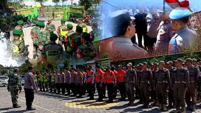 Apel Gabungan TNI POLRI & Elemen Masyarakat Dalam Rangka Pengamanan Pengajian Gus Iqdam di Desa Gelang Tulangan Sidoarjo