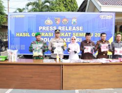 Ops Pekat Semeru 2024, Polres Kediri Berhasil Ungkap Ratusan Kasus Narkoba dan Kriminal