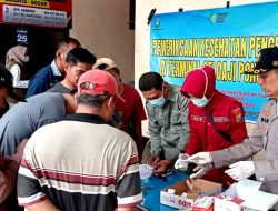 Pastikan Perjalanan Mudik Aman, Polres Ponorogo Gelar Pemeriksaan Kesehatan Sopir