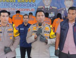 Polresta Sidoarjo Amankan Pasutri Diduga Pengedar Narkoba, Bukti Sabu 137,57 gram Disita