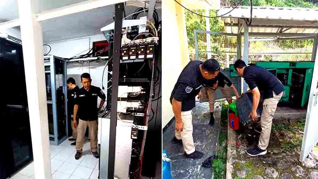 Kasi Tik Polres Ngawi Lakukan Pengecekan Repeater Di Madiun