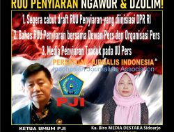 PJI Tolak Keras RUU Penyiaran! Ngawur & Dzolim !!