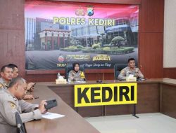 Wakapolres Kediri Ikuti Vidcon Persiapan Rangkaian Kegiatan Hari Bhayangkara ke-78