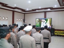 Kapolres Kediri Ikuti Upacara Pemuliaan Nilai-Nilai Tribrata Secara Daring