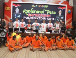 Ungkap Delapan Kasus, Diantaranya Curanmor Belasan Tersangka Diringkus Polres Kediri Kota