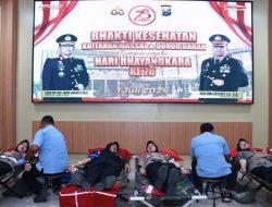 Jelang Hari Bhayangkara ke-78, Polres Kediri Gelar Baksos Donor Darah