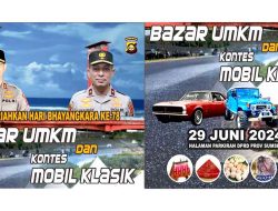 Meriahkan HUT Bhayangkara ke 78,Polda Sumsel Gelar Bazar UMKM Dan Kontes Mobil Klasik