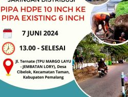 Peningkatan Kualitas Jaringan Distribusi Air : Perumda Tirta Mulia Lakukan Konektivitas Pipa HDPE 10 Inc ke 6 Inc