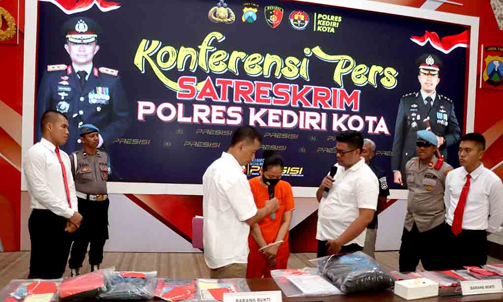 Polres Kediri Kota Berhasil Ungkap Kasus Pengelapan Ratusan Pakaian Brand Scotch