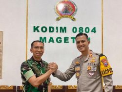 Sinergitas TNI-Polri Kapolres Magetan dan Dandim Jalin Silaturahmi Siap Kawal Pilkada 2024