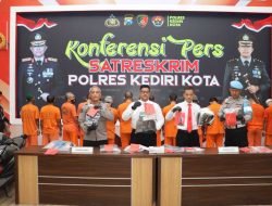Polres Kediri Kota Ungkap 8 Kasus Pengeroyokan Hingga Curanmor Selama Bulan Juli 2024