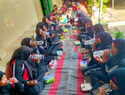 Aksi bergizi dengan Gerak Jalan dan Makan Sehat Bersama di SMP Negeri 1 Ngadiluwih