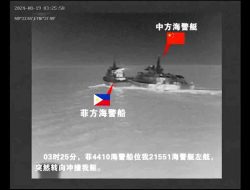 Kapal Filipina ‘Sengaja Bertabrakan’ dengan Kapal China di Laut China Selatan