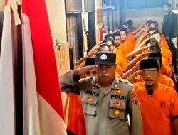 Momentum Hari Kemerdekaan RI ke-79 Tahanan Polresta Banyuwangi Peringati Detik- Detik Proklamasi dengan Khidmat