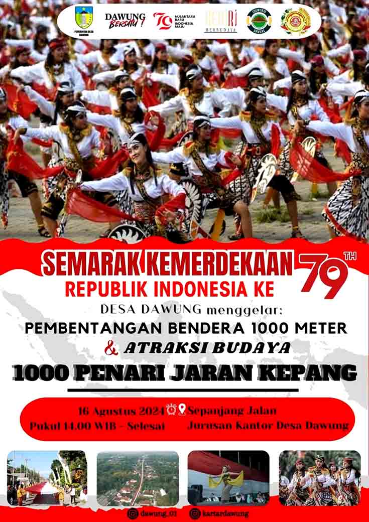 Pembentangan Bendera 1.000 M Dan Atraksi Budaya 1.000 Penari Jaran Kepang Di Desa Dawung 3