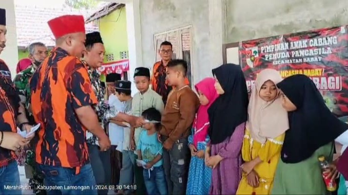 Pemuda Pancasila Pac Kecamatan Babat Gelar Rutinan Santunan Anak Yatim