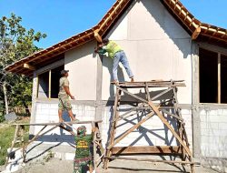 RTLH Program TMMD 121 Milik Sudarno, Memasuki Tahap Pemasangan Teras