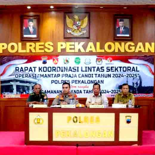 Rakor Lintas Sektoral Ops Mantap Praja Candi 2024 – 2025 Polres Pekalongan Digelar 2