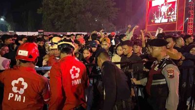 Ratusan Personil Gabungan Amankan Pertunjukan Musik Gaung Merah Segalanya 3