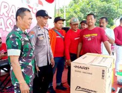 Bhabinkamtibmas Polsek Gampengrejo Pam Senam Sehat Berhadiah di Desa Ngebrak