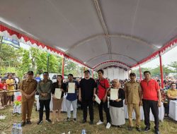 Mas Bupati Kediri Serahkan Sertifikat Elektronik Warga Kampungbaru dan Sertipikat PTST di Desa Gadungan