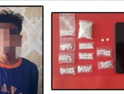 Seorang pemuda berinisial JP, 18 tahun ditangkap petugas Buser Satresnarkoba Polres Kediri