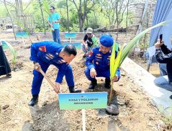 Kapolairud Polres Lamongan Hadiri Penanaman Pohon Kelapa Hibrida Dan Donor Darah