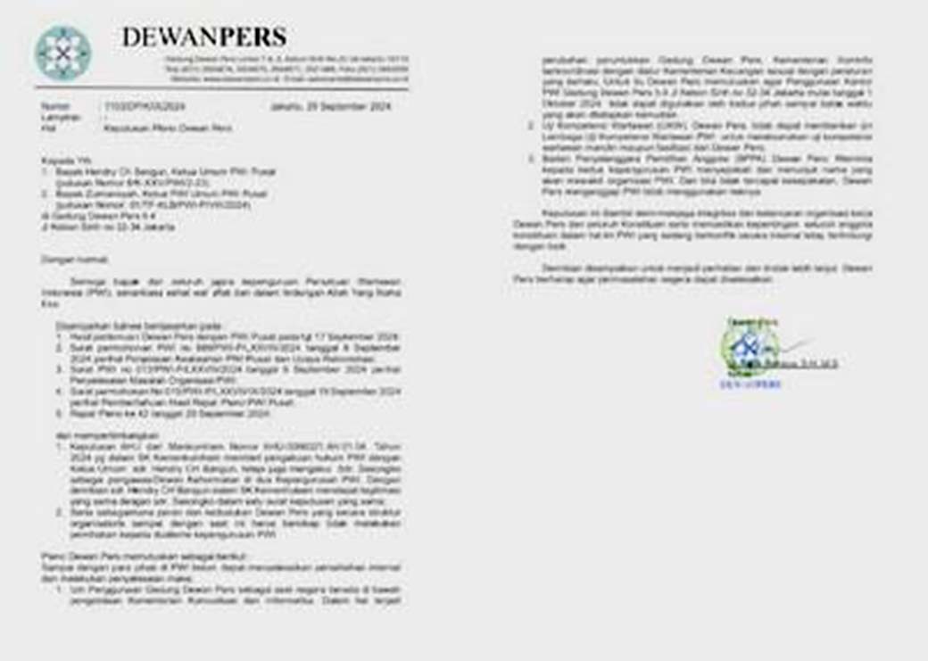 Keputusan Tegas Pwi Resmi Diminta Tinggalkan Gedung Dewan Pers Dan Izin Ukw Dicabut
