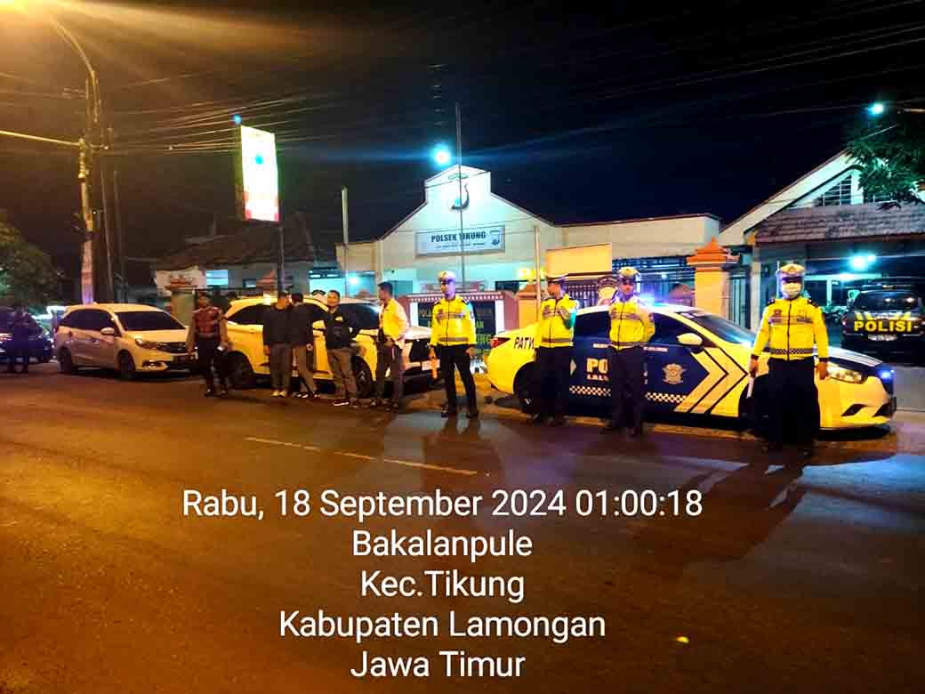 Pastikan Keamanan Situasi Wilayah, Anggota Polres Lamongan Lakukan Patroli Harkamtibmas