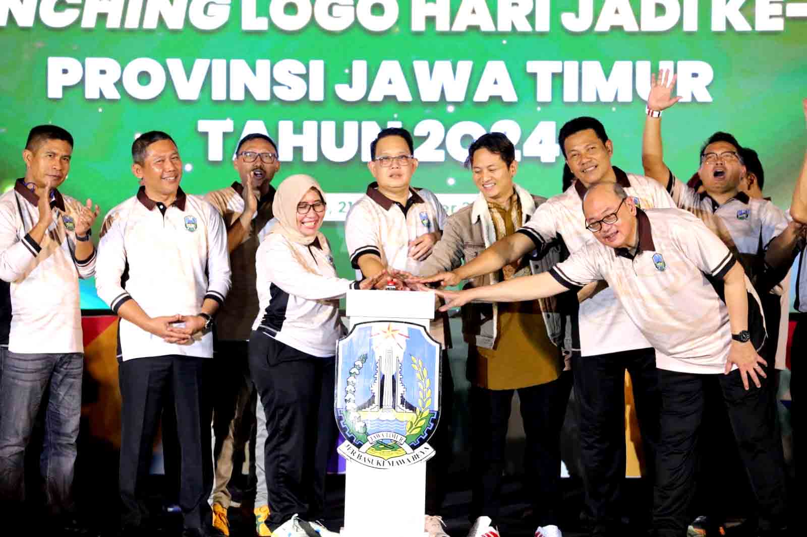 Pj. Gubernur Jatim Bersama Plt. Bupati Sidoarjo Launching Logo Peringatan Hari Jadi Provinsi Jawa Timur Ke 79