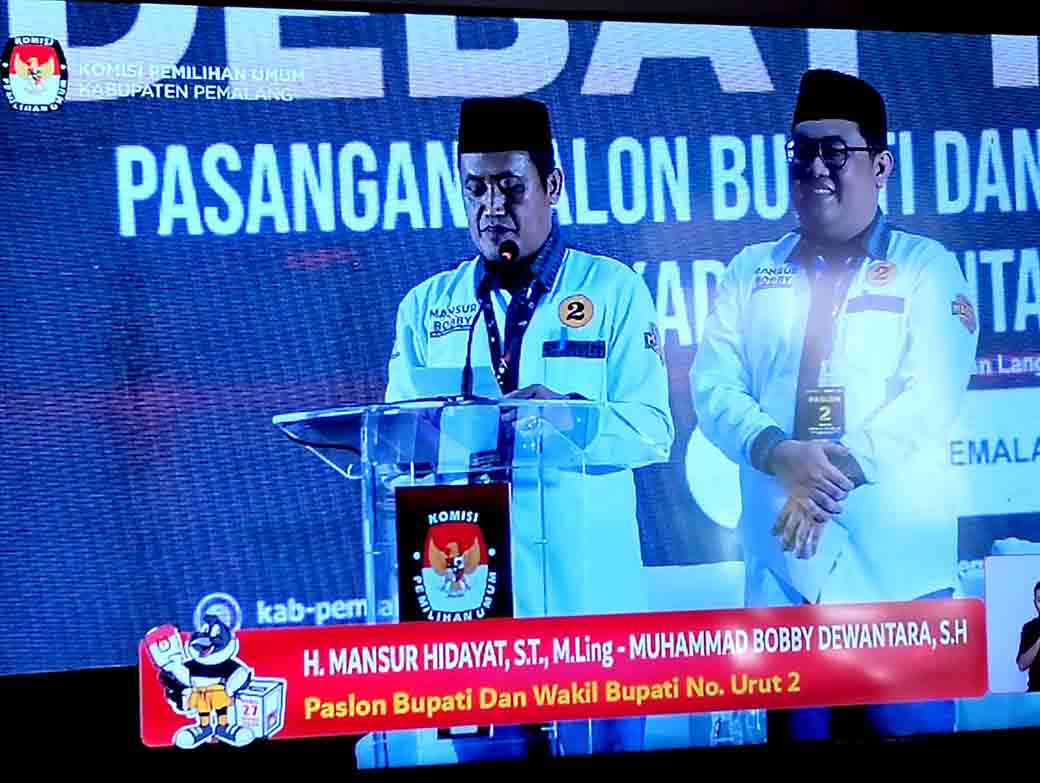 Debat Publik Pasangan Calon Bupati Pemalang Nomor Urut 2 Mansur Hidayat Muhammad Bobby Dewantara